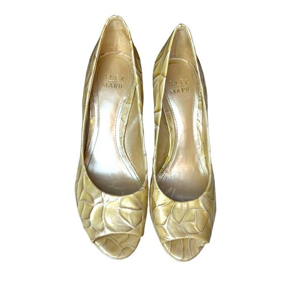 Alex Marie High Heel Shoes 7M Golden Ivory - Picture 3 of 6